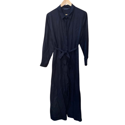 Alpha60 Black Linen Blend Jumpsuit Size L