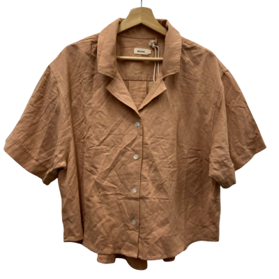 Mctavish Womens  Size S LINEN BLEND Ochre Deck Blouse RRP $109.99