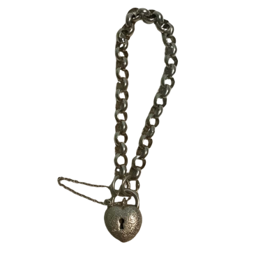  Womens S/Silver 925 Heart Bracelet 