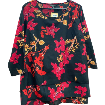 Liz Jordan Womens  Size 16 overlay Print Top