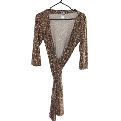 Diane Von Furstenberg Womens  Size 10 Bodycon Dress Animal print / Black  / Brown / White 