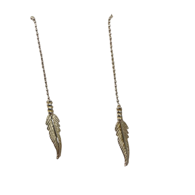  Womens Bundle of 2 drop chain silver coloured threader earrings 