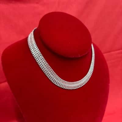  Women's Adorne Silver Mesh Choker Necklace 