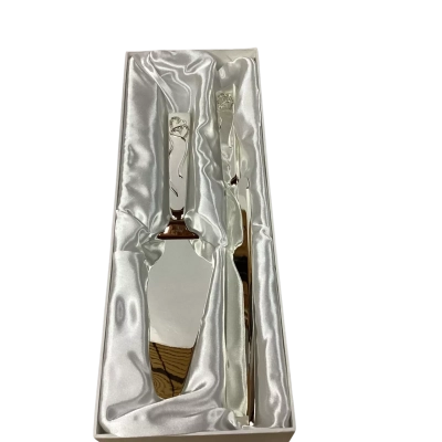 Silver Sweethearts Cake Knife & Server Set