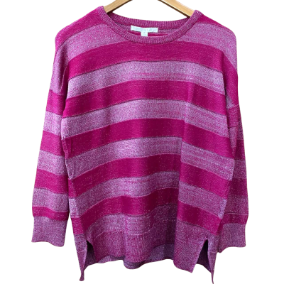 Noni B Magenta Striped Metallic Jumper Size M