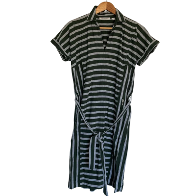 Trenery Womens  Size 10 Casual Dress Green / Pattern / Striped 