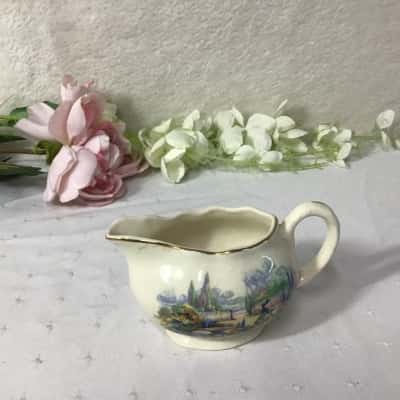 Vintage English Ware Lancaster Sandland “In an Old World Garden” Porcelain Small Milk Jug