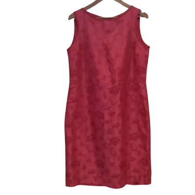 Vintage* RSVP     Perri Cutten.  Floral Jacquard Crimson Shift Dress.   Size 12 
