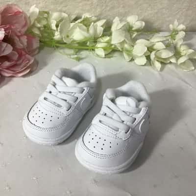 Nike Force 1 Crib Baby (CB) Size US 1C White Lace up Sneakers (boxed)