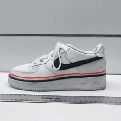 Nike Air Force 1 Low Sneakers (White/Navy/Red Piping) as is 