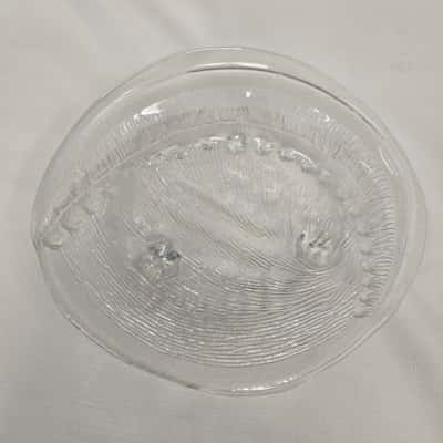 Medium Sized Carnival Glass Shell Shaped Footed Bowl