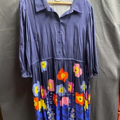 Gorman Womens  Size 16 Blue Floral Dress 