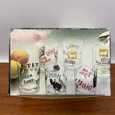 Vintage Parigi whisky glasses 