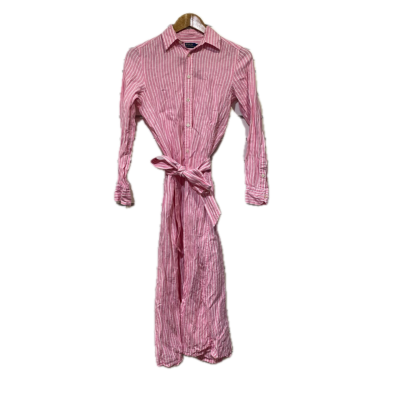Polo Ralph Lauren Womens Dress with Belt Size 0 Pink  / Striped / White 