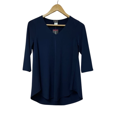  BNWT FOUR GIRLZ Womens Size 8 3/4 Sleeve Top Navy Blue RRP $89.90