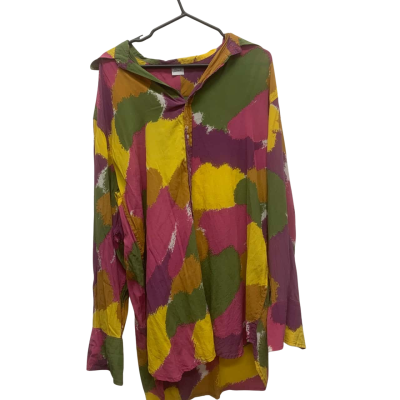 Bamba Swim Titan Shirt Dress, Size M/L, 100% Silk