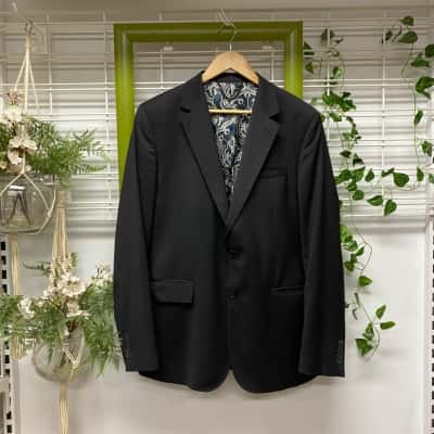 Calibre Mens Tailored Wool Suit Jacket Black Size 42 