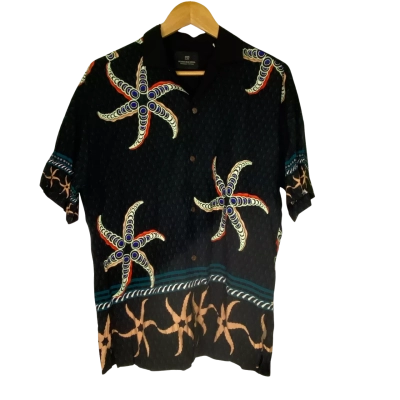 Scotch & Soda Mens  Size S Short Sleeve Shirt Black  / Multicoloured / Pattern 