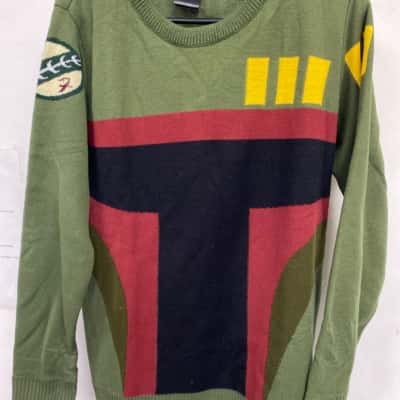 Star Wars boba fett Mens  Size L Jumper Black  / Green / Red 