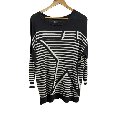 Katies Womens  Size M Stripe Star Knit Jumper 