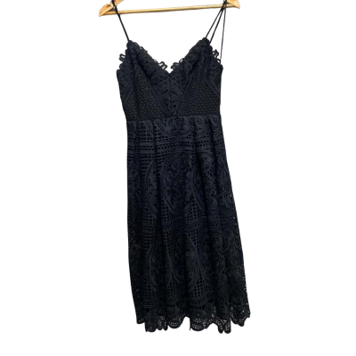 Seed Heritage Womens  Size 8 Shoestring Strap Dress Black  RRP $249.95