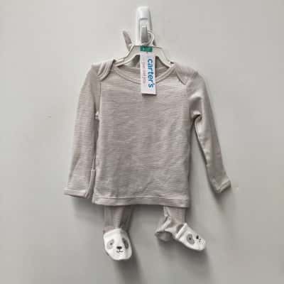  Kids Carter's just one you set Size 0-3m Grey / Striped / White 