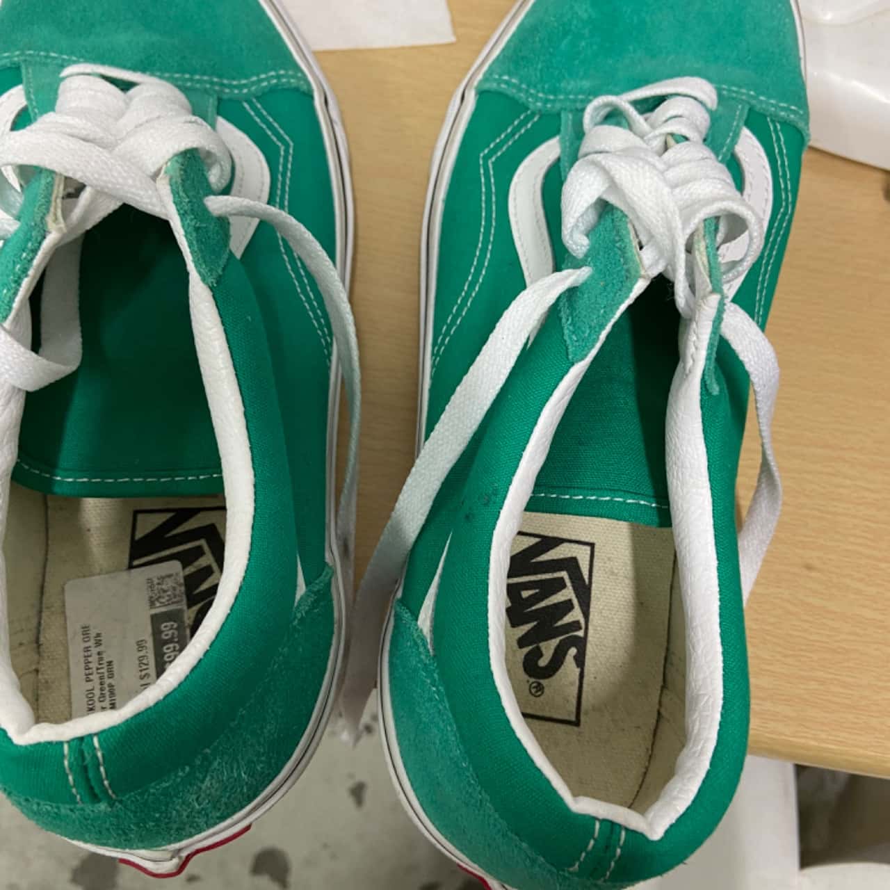 Vans Mens Size 10 Beige / Green / White (s) - New With Tags | Salvos Stores