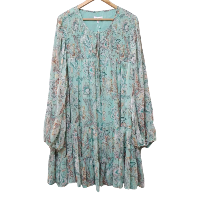 Proud Poppy Clothing Women's Size 22 Green Floral Mini Dress 