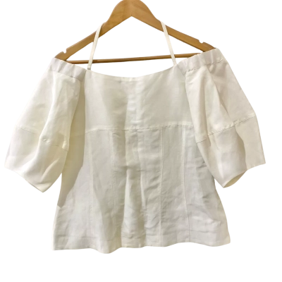 Country Road Size 12 Off-The-Shoulder Halter Neck Top White 