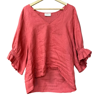 Kinney. Womens Size M Dusty Red Linen Blouse