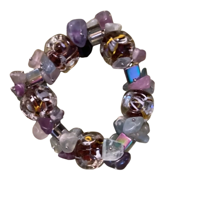 Mixed stone & fluorite braclet Green / Other / Purple 