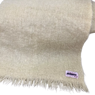 Vintage, lemon, St Michael mohair and wool scarf, made in Scotland
