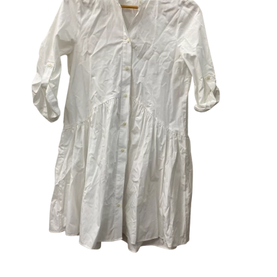 Zara Womens Boho Babydoll Dress White XS