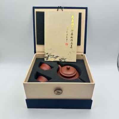 Chinese Yixing Zisha Clay Tea Set in Box
