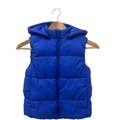 Seed Heritage Boys Size 7 Sleeveless Puffer Jacket Blue with Hood