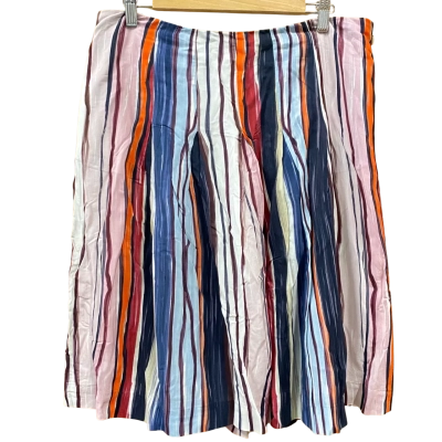 Sportscraft Colourful Striped Pleated Skirt Size 12
