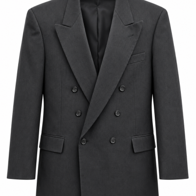 Bongardi Charcoal Double-Breasted Blazer – Size 42R