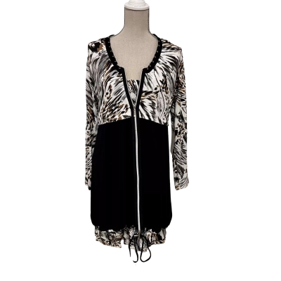 Dolce Vita Womens  Size 10 Long Sleeve Dress / Midi Dress Black  / Brown / White 