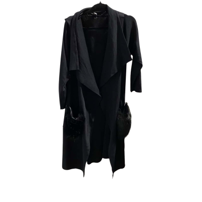 Taking Shape Womens  Size M Open Jacket Black  with Faux Fur Pockets