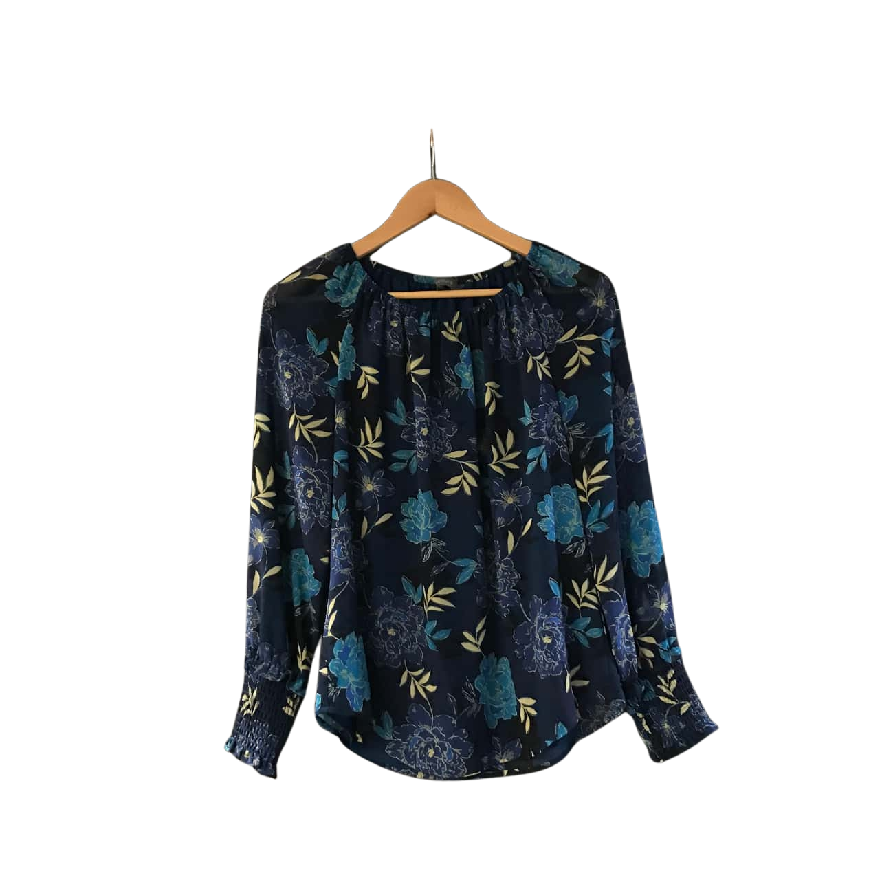JacquiE Womens Size 8 Floral Tops / Long Sleeve Blue / Floral