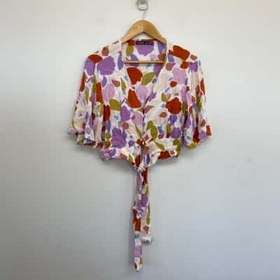 Mister Zimi Colourful Pattern Short SLeeve Shirt  Size 14 