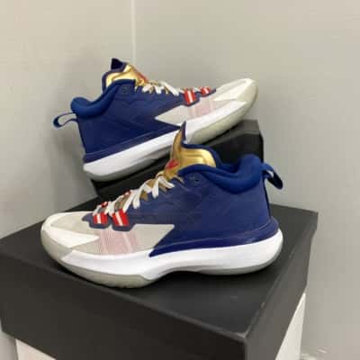 Air Jordan Men’s/Youth Size 6, Women’s Size 7-7.5 Blue / Gold / Red / White 