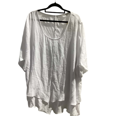 Taking Shape / Virtuelle Womens  Size 24 Short Sleeve Top White Lighweight Fabric Double Layer RRP $89.95