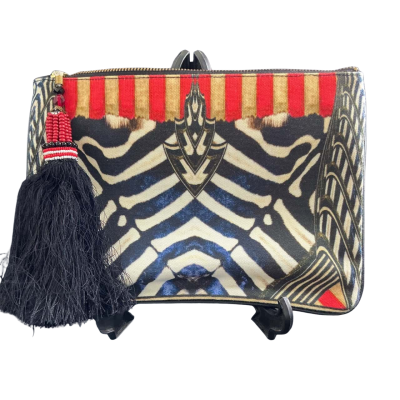 Camilla Womens Clutch with tassel detail - Animal print / Beige / Black  / Blue / Red / White 