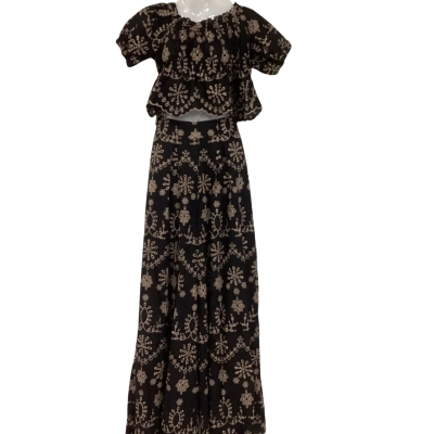  ROSEBULLET Womens  Size 12 Black  Pant and Top Set