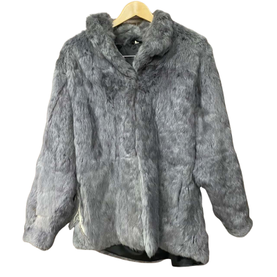  Vintage Womens Size 12 Grey Fur Jacket