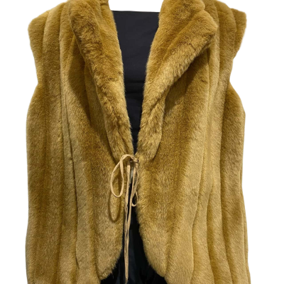 CHARLIE BROWN Women's Faux Fur Vest  Size 12 Brown 
