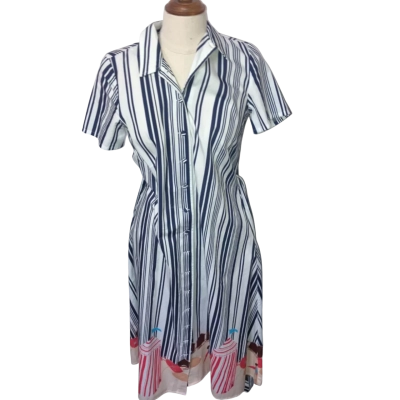 Leona Edmiston Womens  Size XXS Party Dress Blue / White 