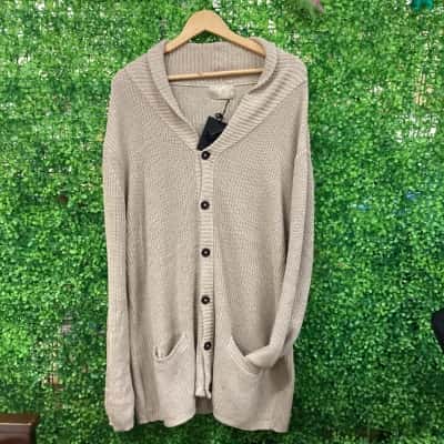 Stray Womens Cardigan Size XXL Beige 