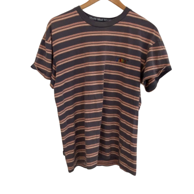  M/SF/T Mens  Size S Short Sleeve Shirt Grey / Striped 